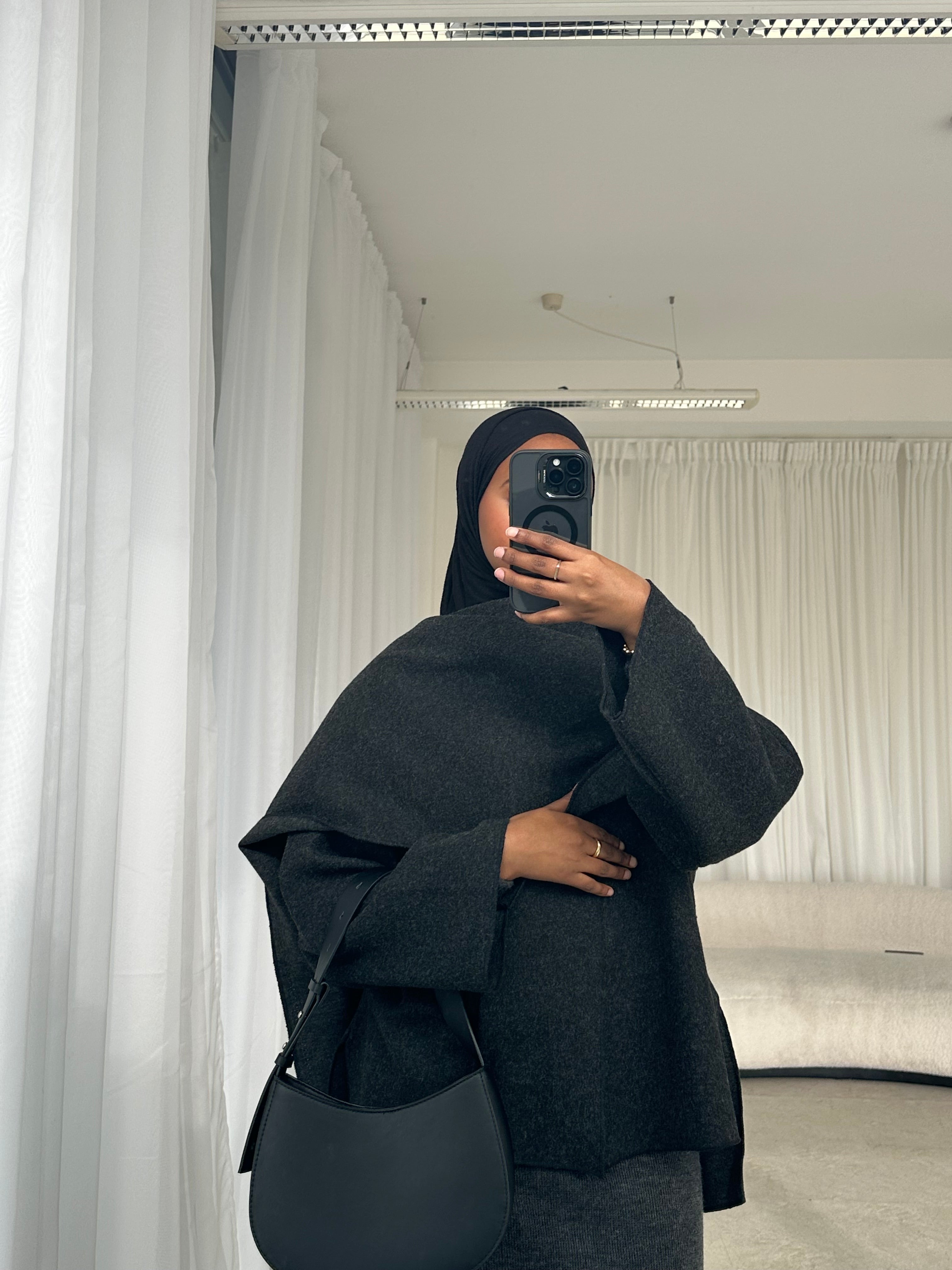 SALE~Coat with Asymmetric Scarf