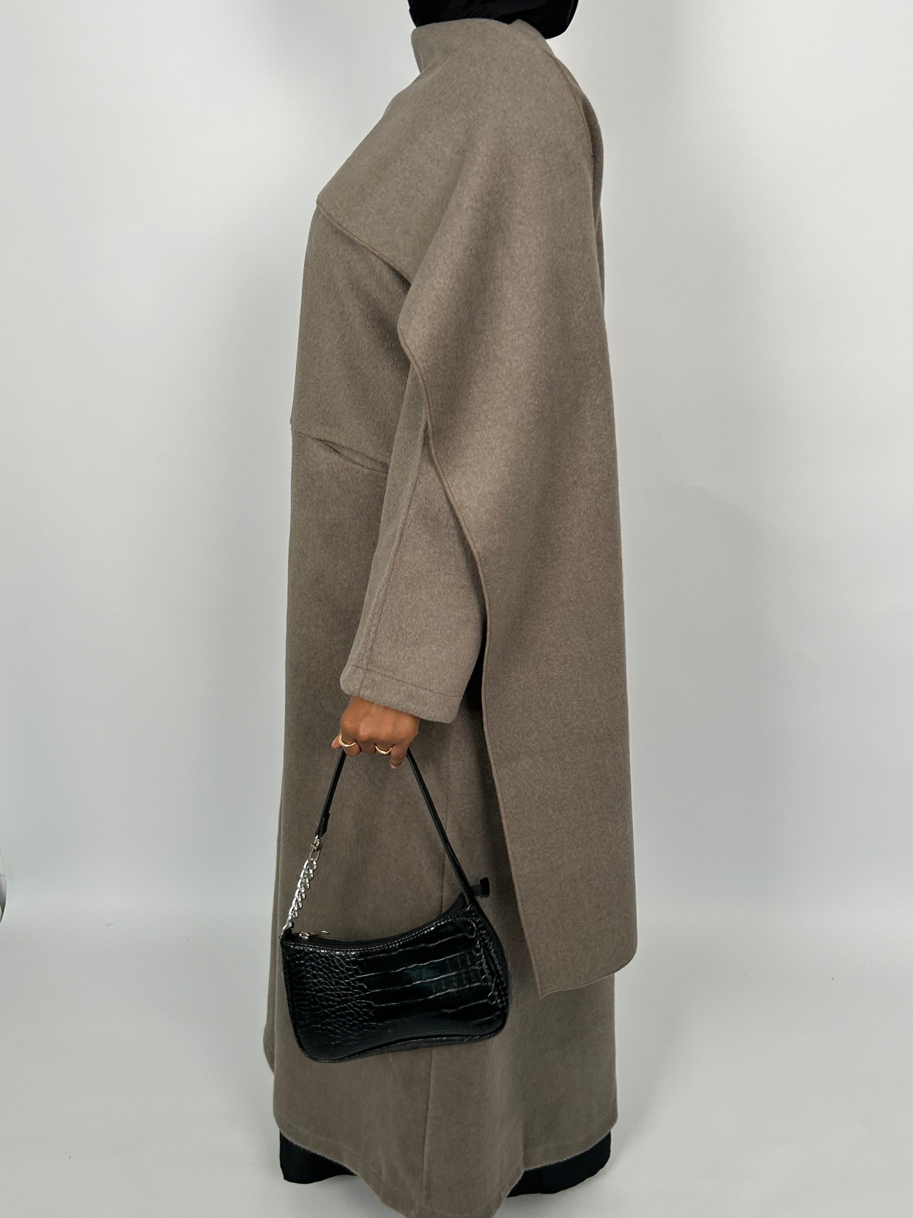 SALE~Brown Abaya Coat with Scarf