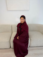 Burgundy Lace Abaya