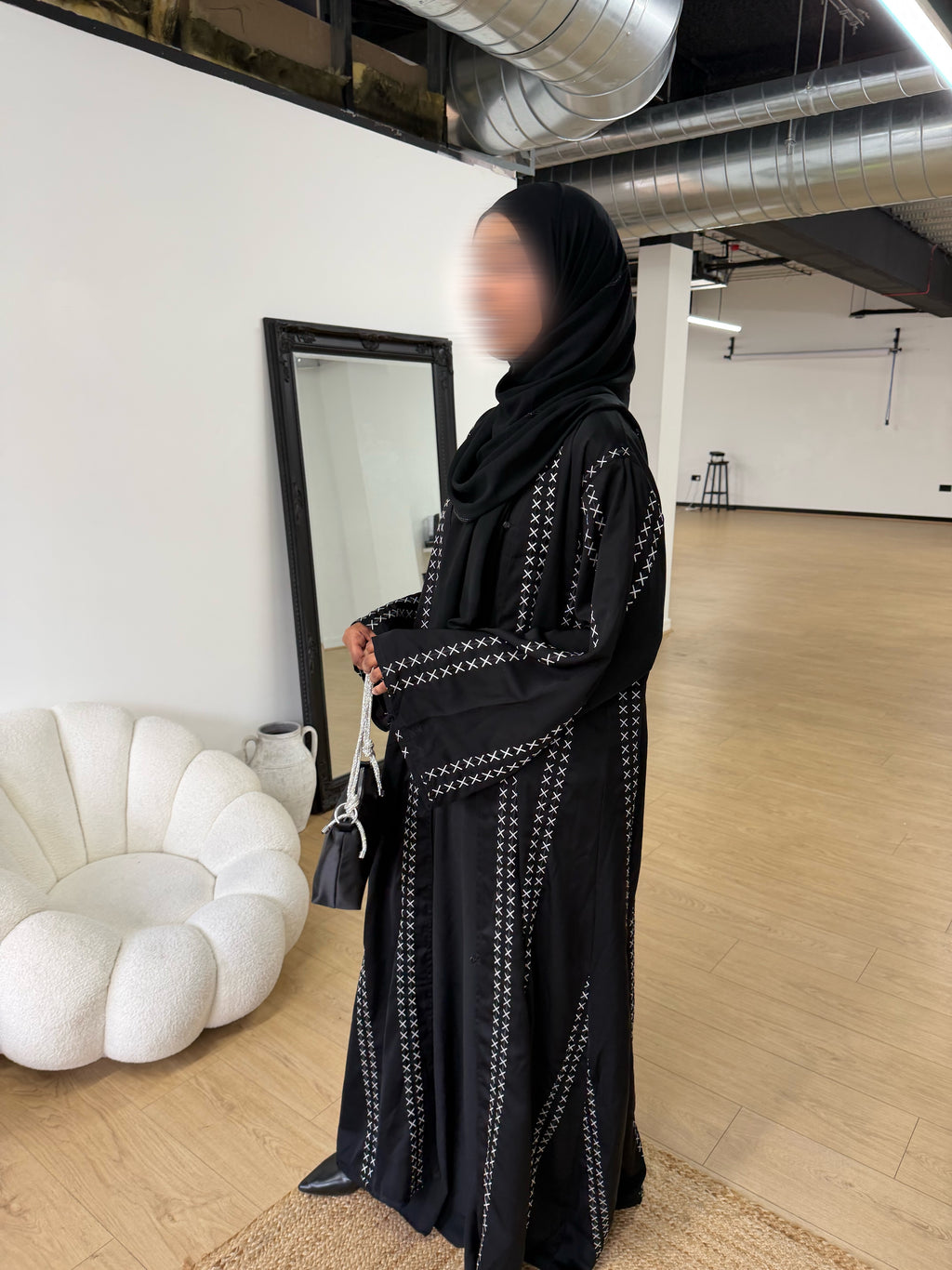 Black detailed Abaya