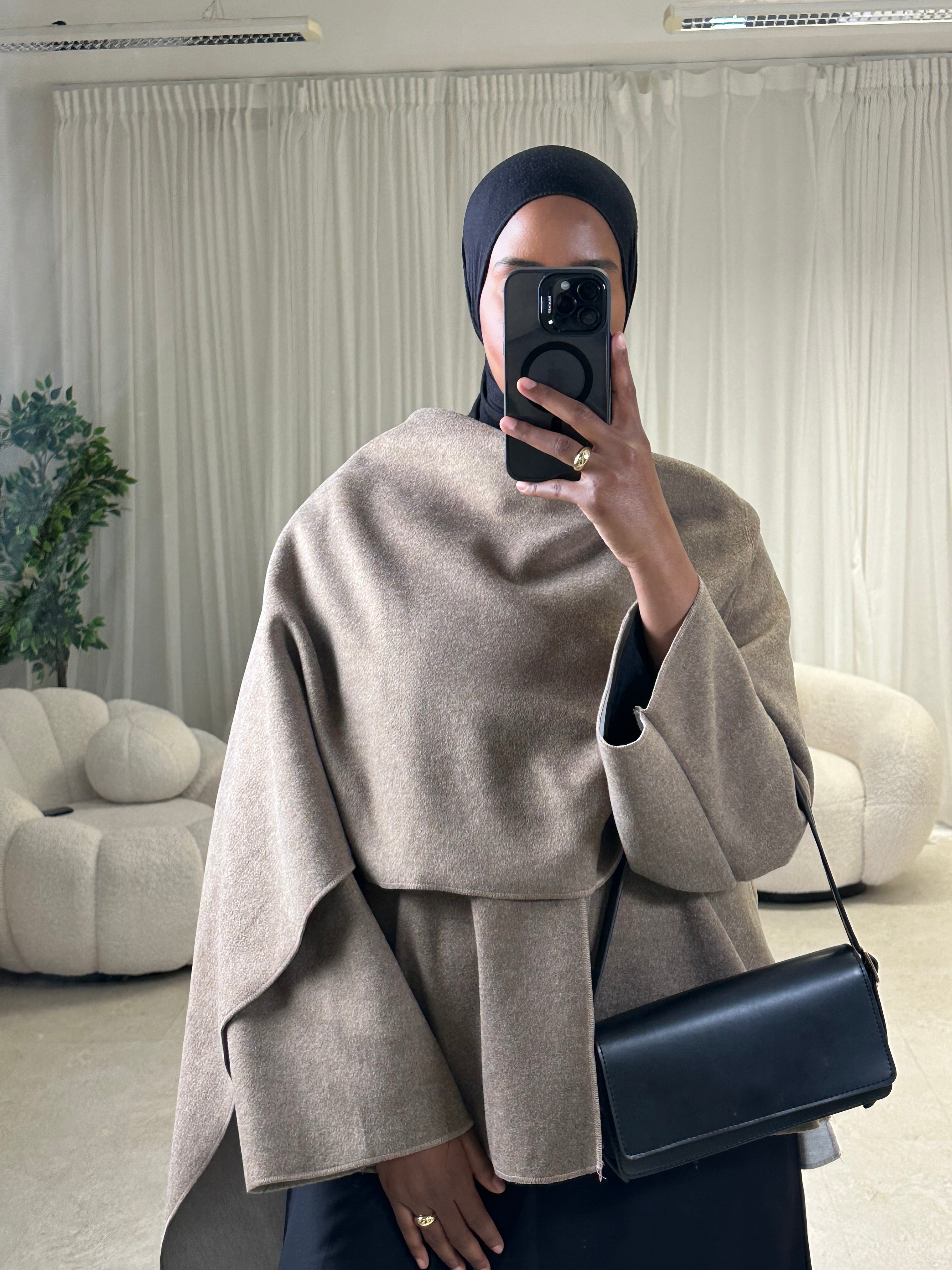 SALE~Coat with Asymmetric Scarf