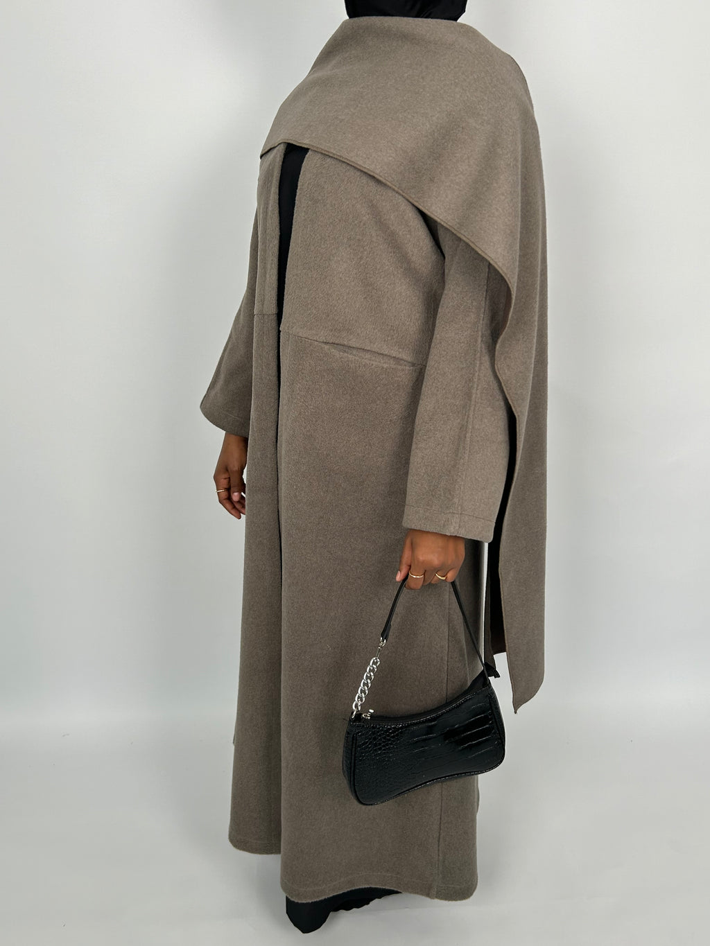 SALE~Brown Abaya Coat with Scarf