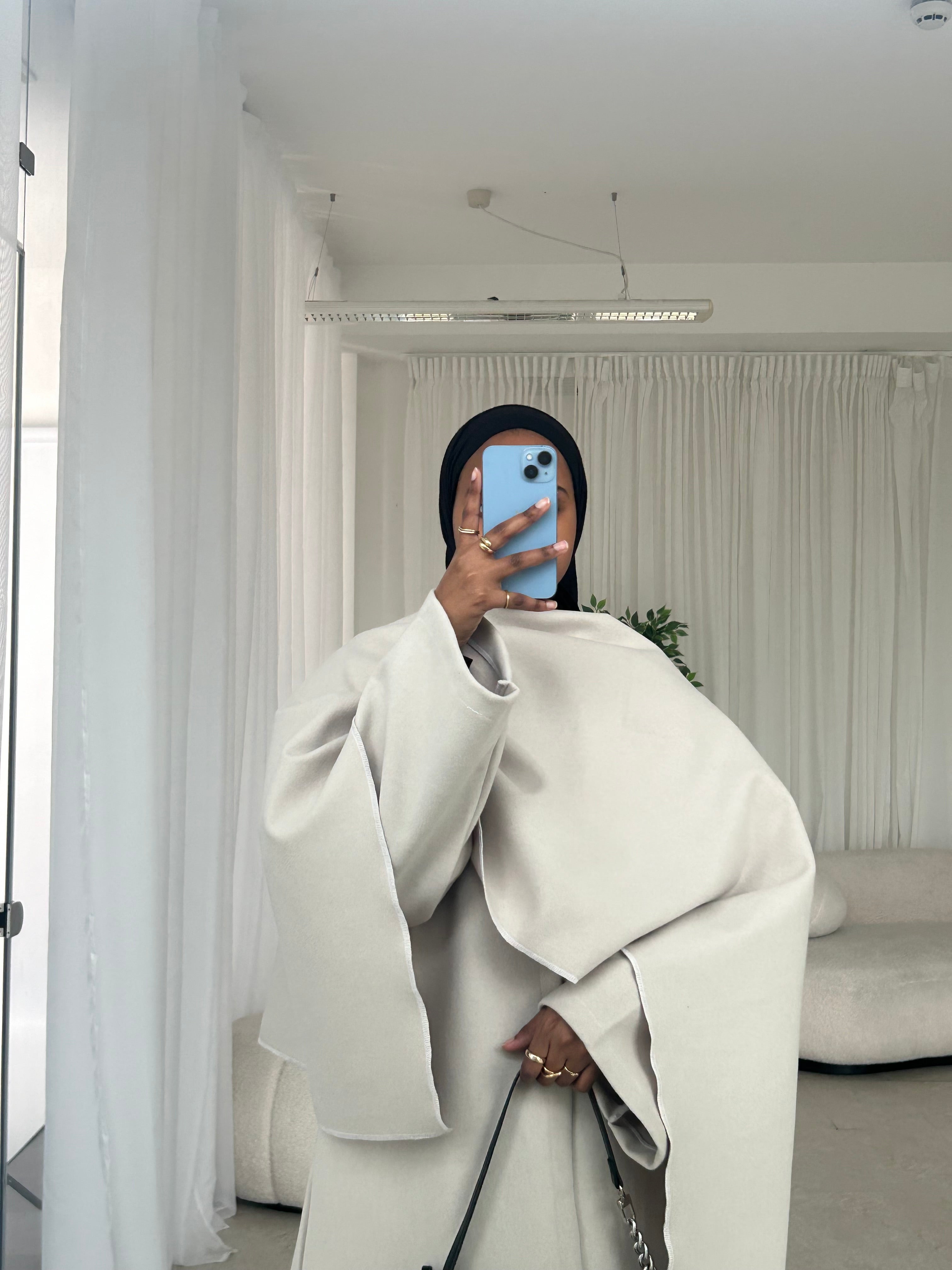 SALE~Beige Abaya Coat with Scarf