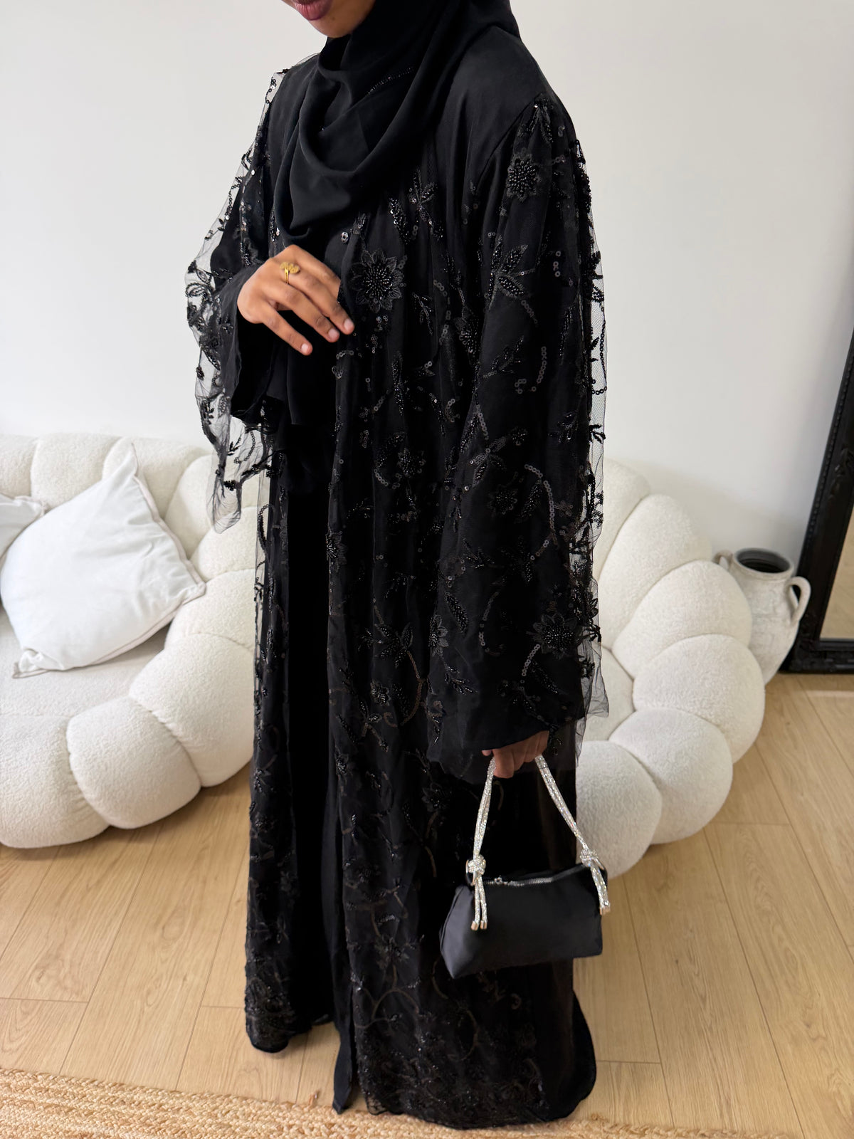 Black lace Abaya