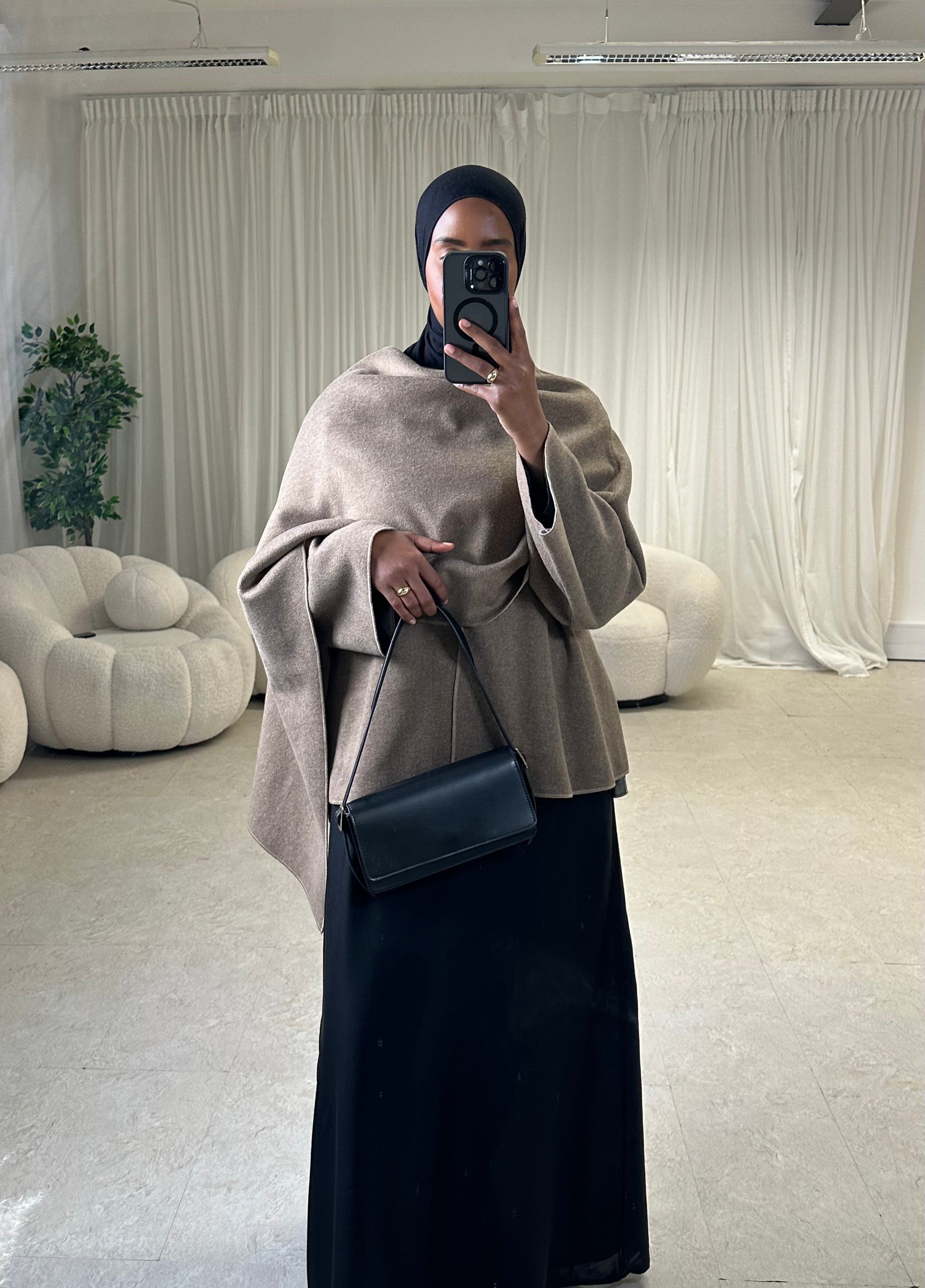SALE~Coat with Asymmetric Scarf