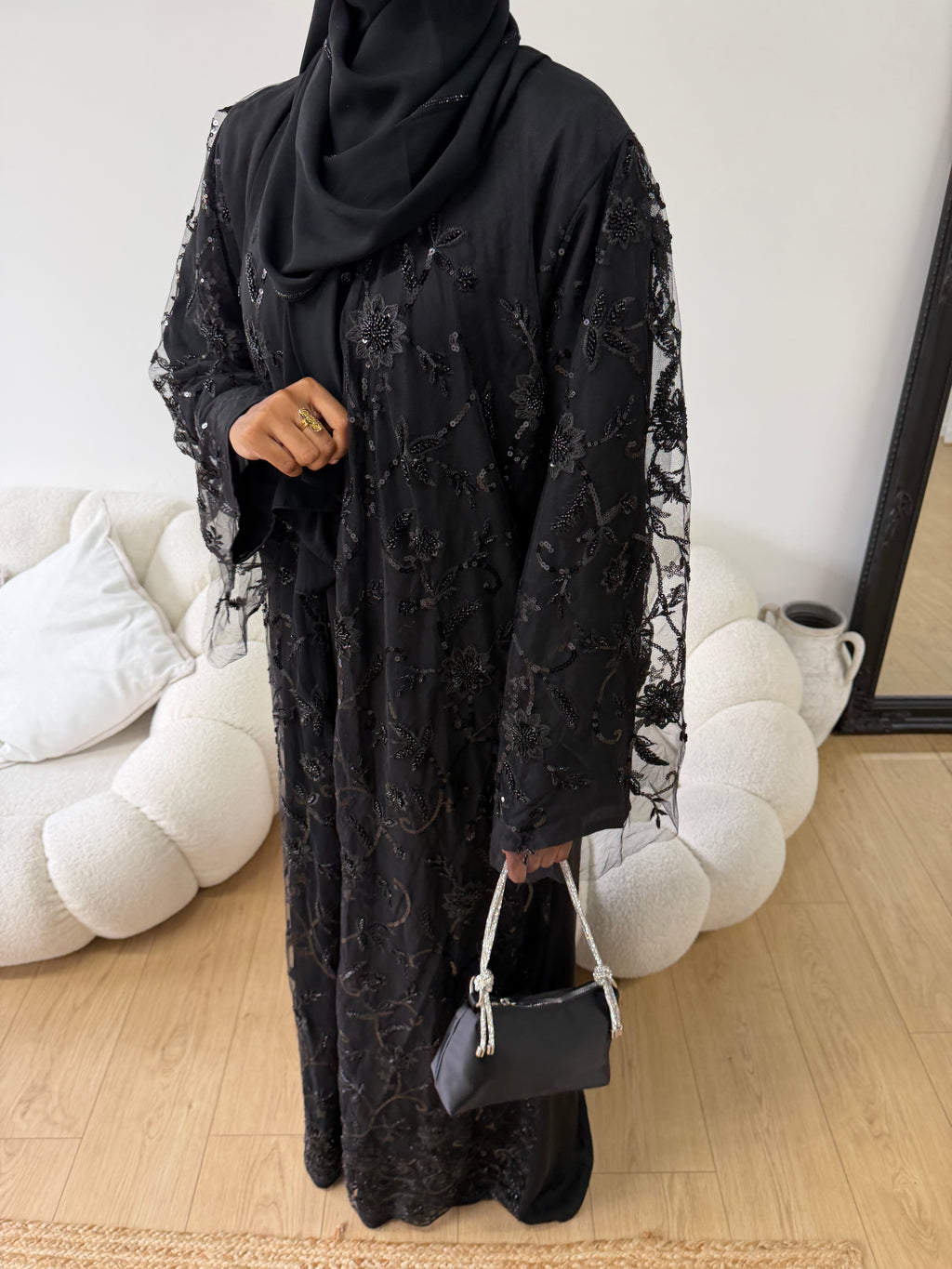 Black lace Abaya