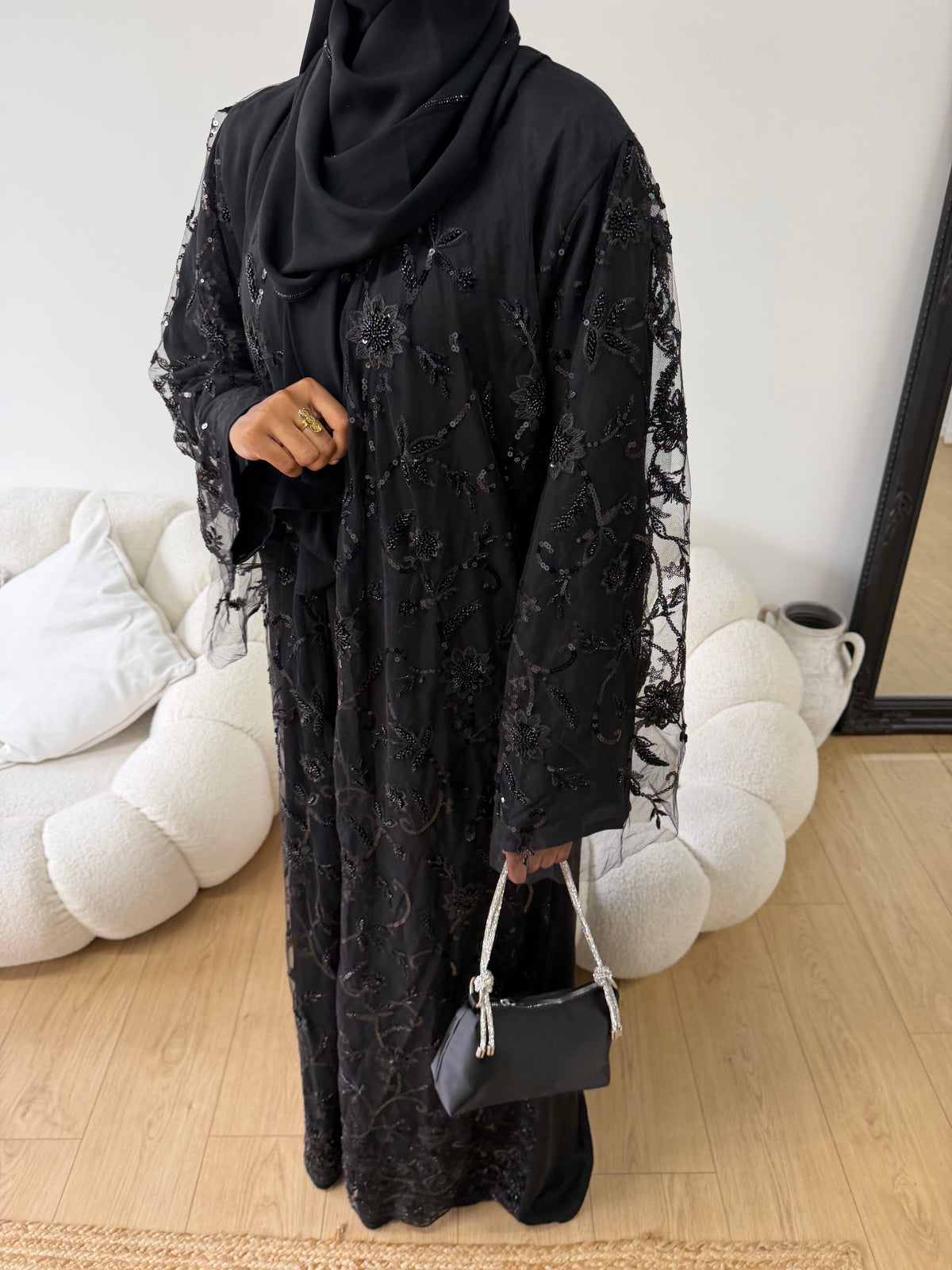 Black lace Abaya