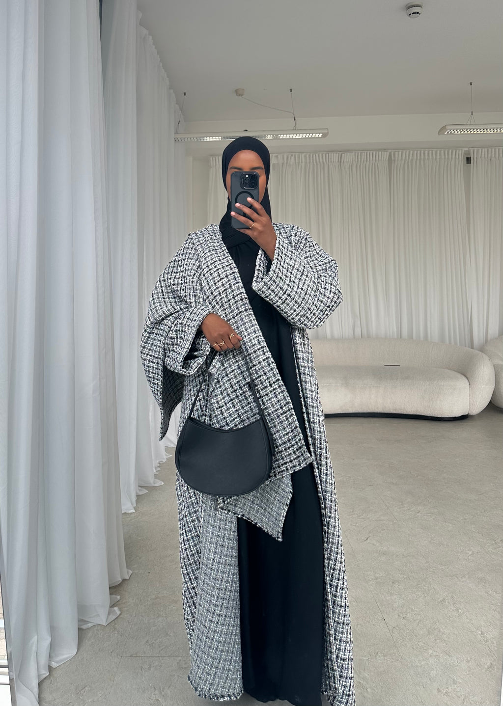 Tweed Abaya Coat