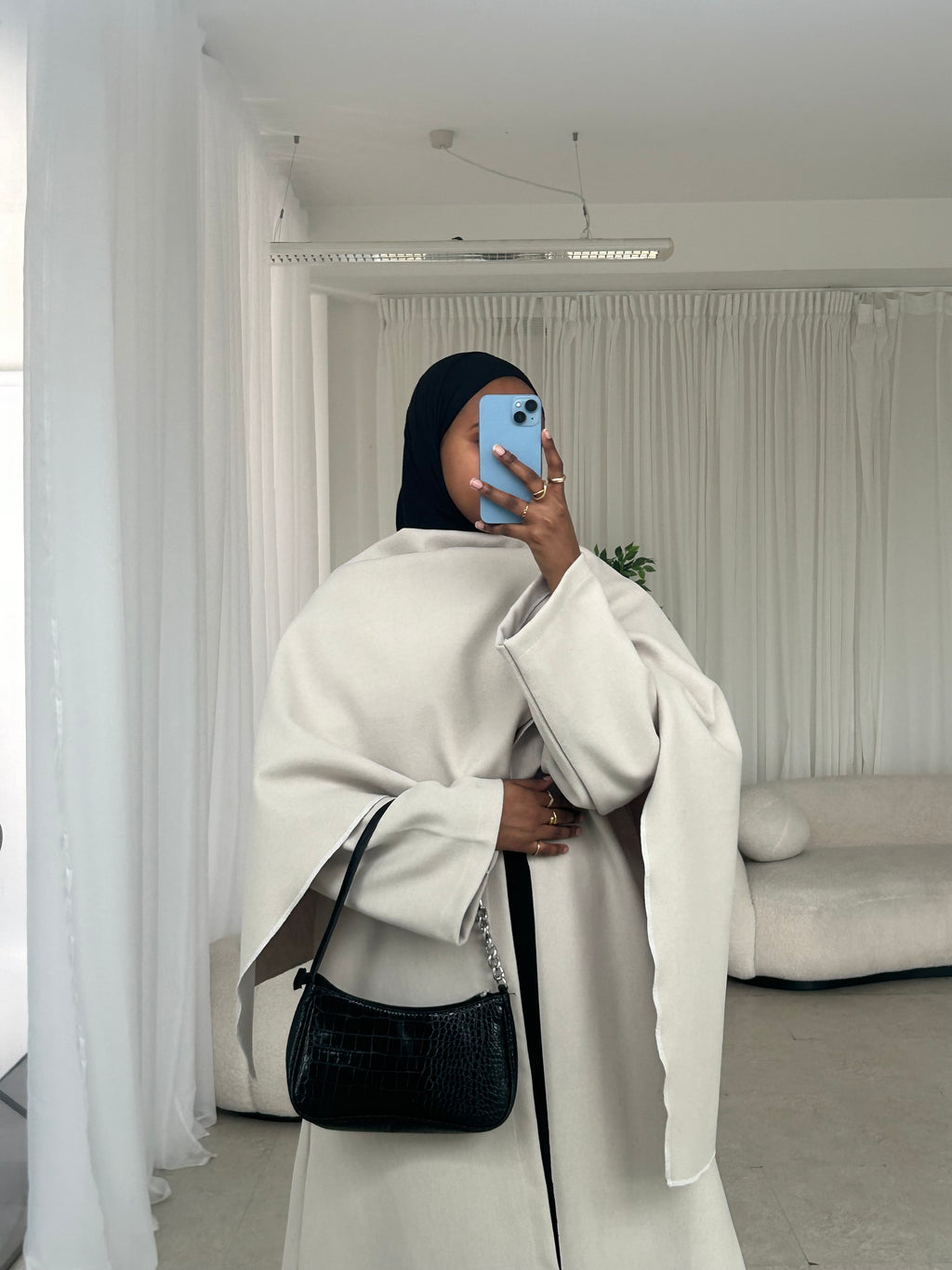 SALE~Beige Abaya Coat with Scarf