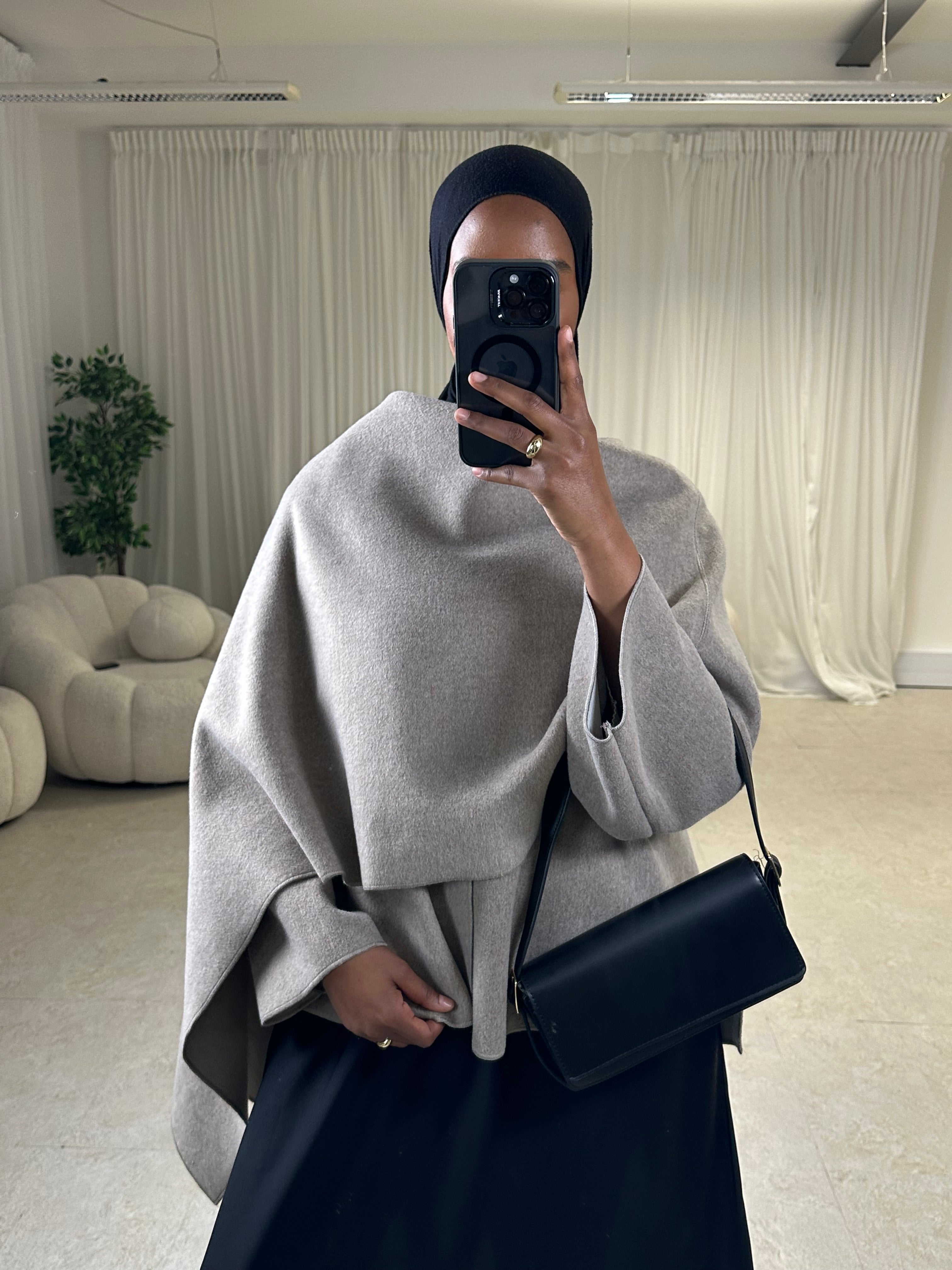 SALE~Coat with Asymmetric Scarf