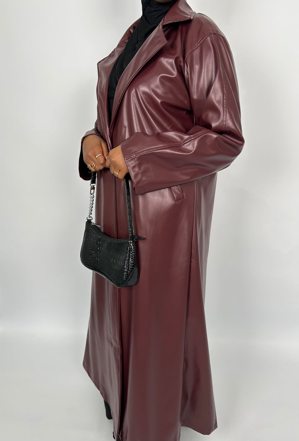 Leather Trench Abaya