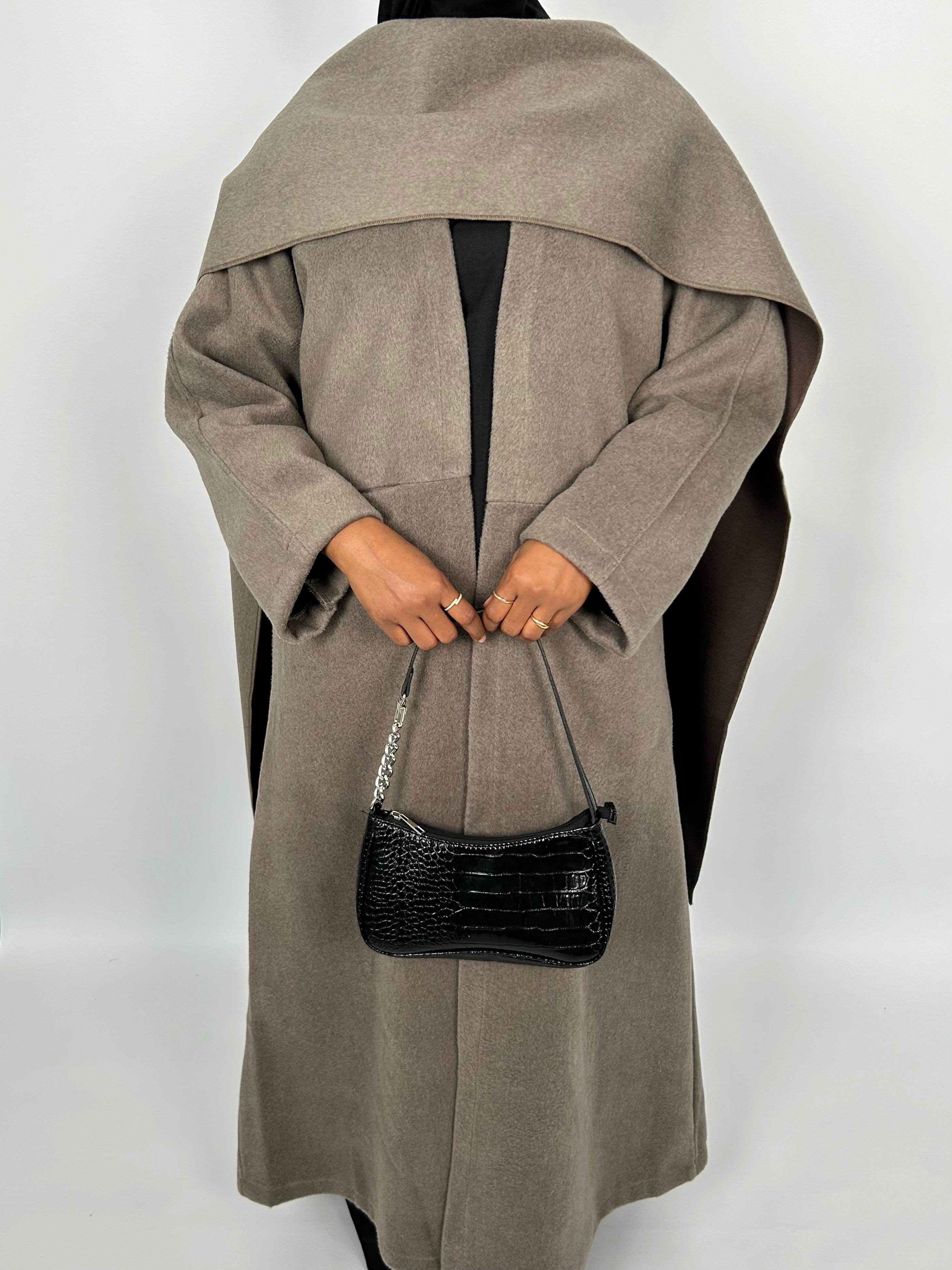 SALE~Brown Abaya Coat with Scarf
