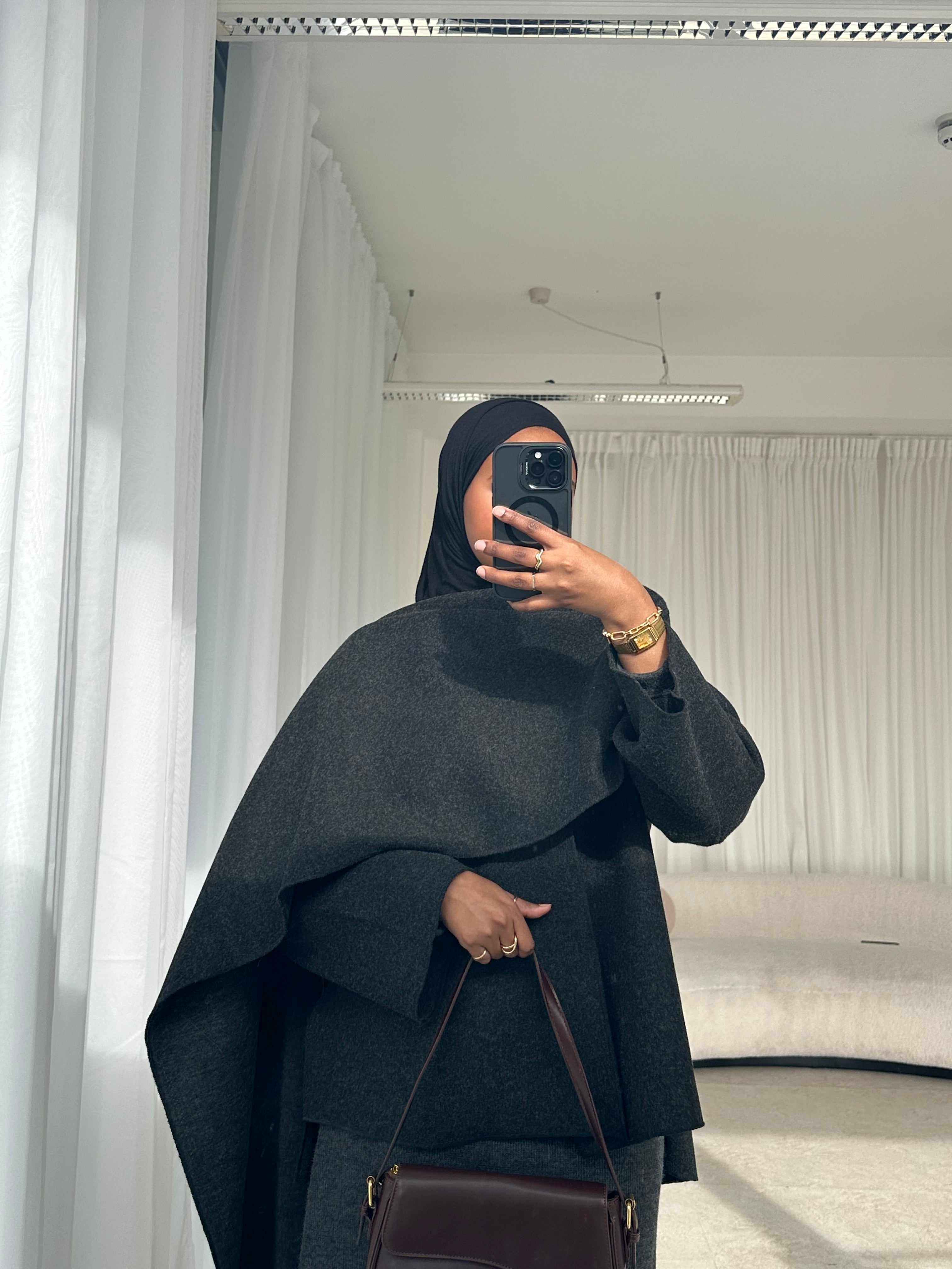 SALE~Coat with Asymmetric Scarf