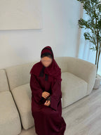 Burgundy Lace Abaya